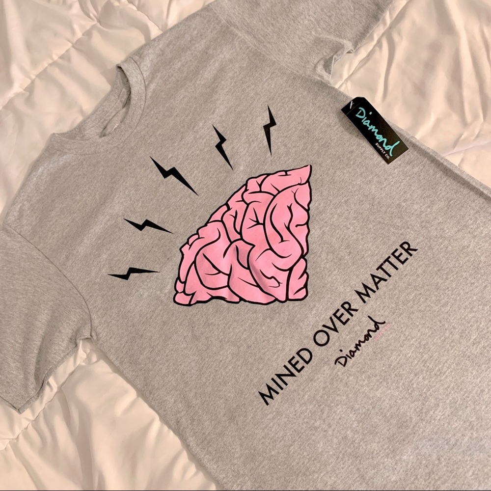 Diamond Supply Co Mined Over Matter T-Shirt Grey S